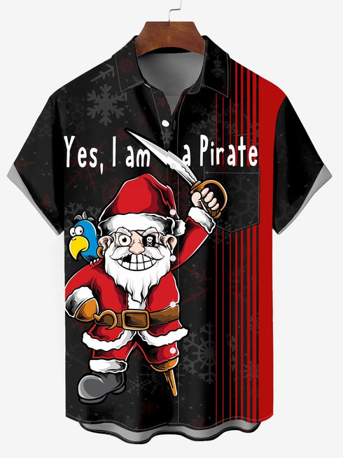 Men's Christmas Funny Graphic Short Sleeve Hawaiian Shirt